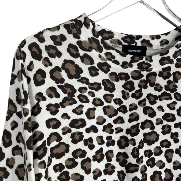 MONROW Animal Print Crewneck Long Sleeve Sweatshirt Size Small - Picture 3 of 6